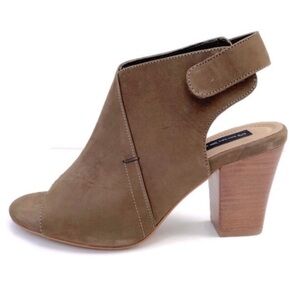 Steven by Steve Madden Forster Ankle Booties Nubuck Leather Open Toe Sandal